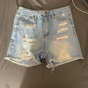 Light washed denim shorts